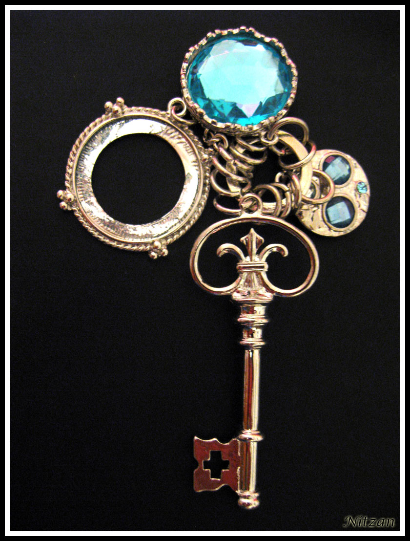 Silver Key with Blue Friends