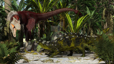 Gorgosaurus and Euoplocephalus