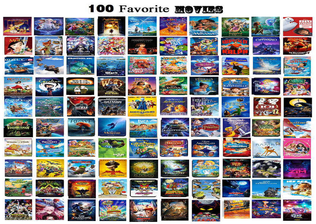 100 Favorite Animated Movies by AlchemyHearts17 on DeviantArt