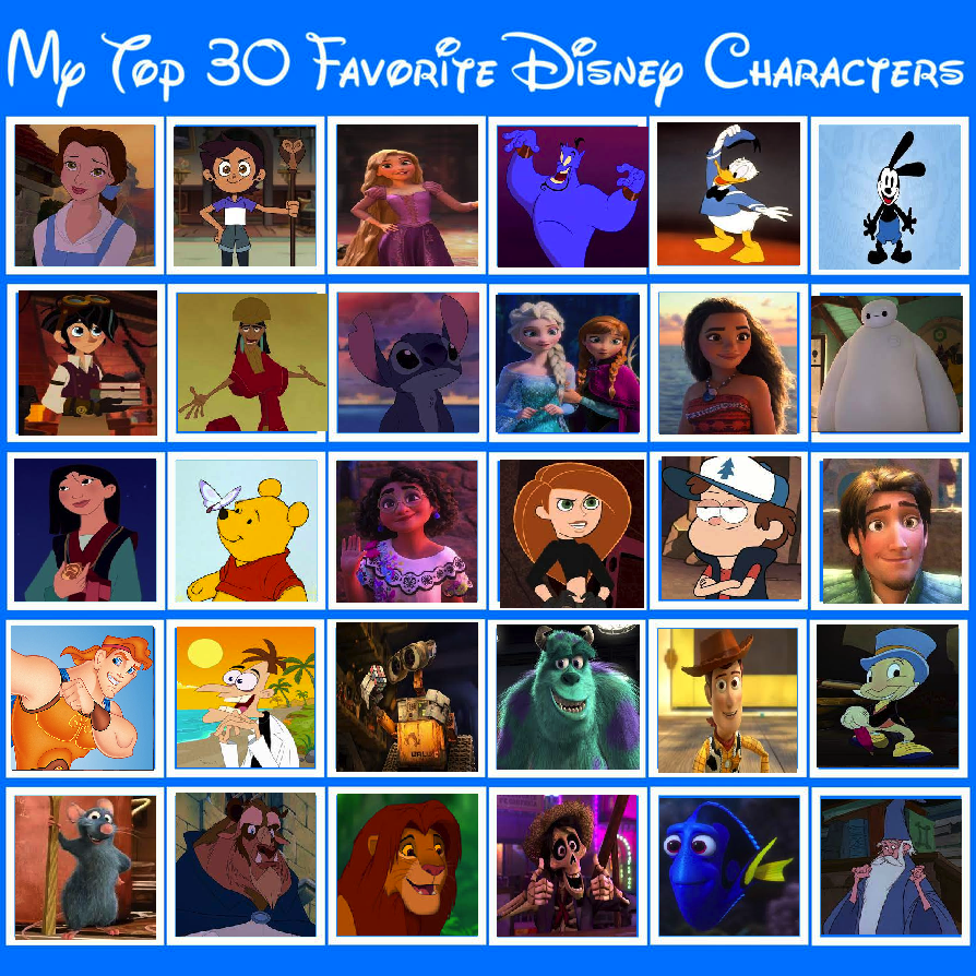 30 Favorite Disney characters by AlchemyHearts17 on DeviantArt