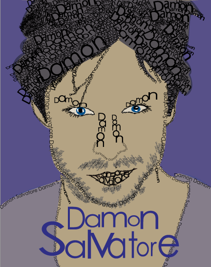 Damon Salvatore Type-Face Portrait