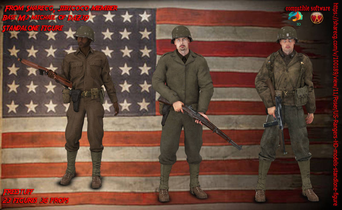 US Rangers HD models standalone figure DAZ3D POSER by jibicoco on ...