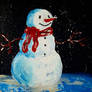 Christmas Snowman (Canvas Painting)