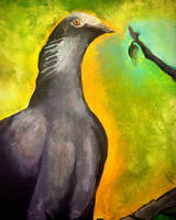 White Crowned Pigeon (Traditional Painting)