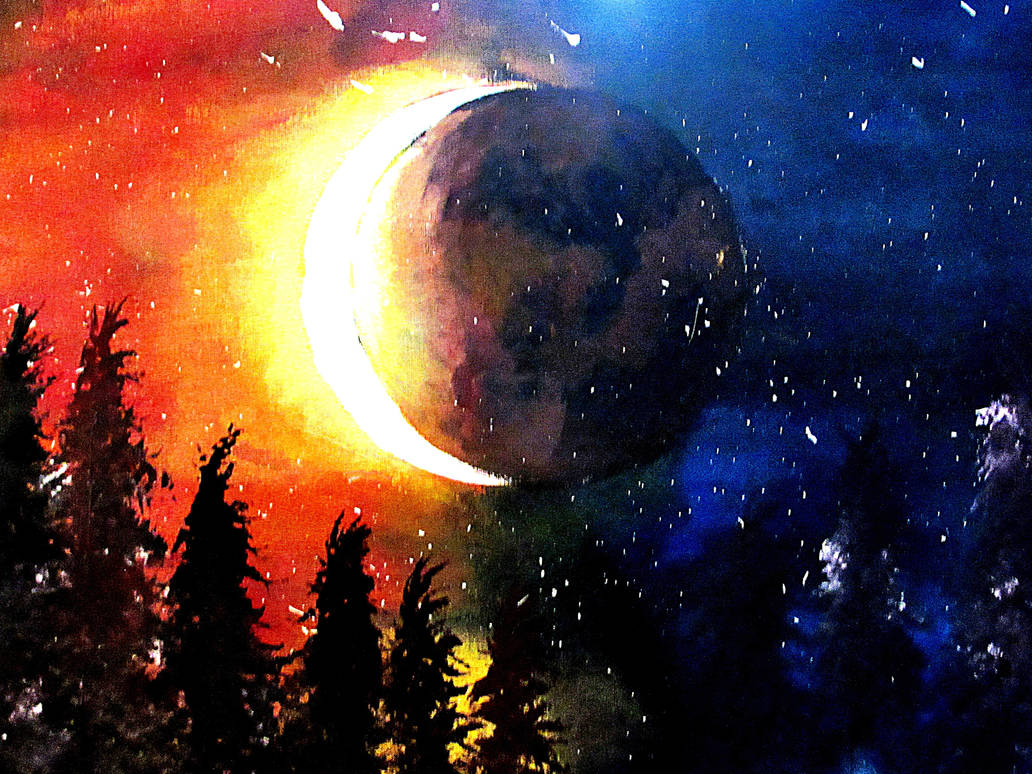 Solar Eclipse (Traditional Painting) by BenitoDLR on DeviantArt