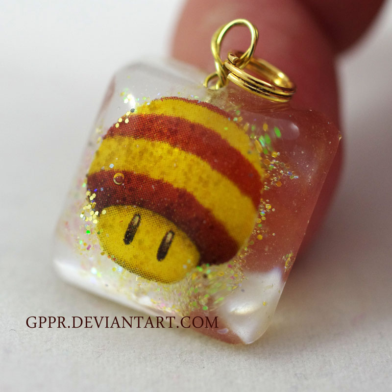 Bee Mushroom Charm