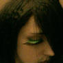 Self, in green lashes