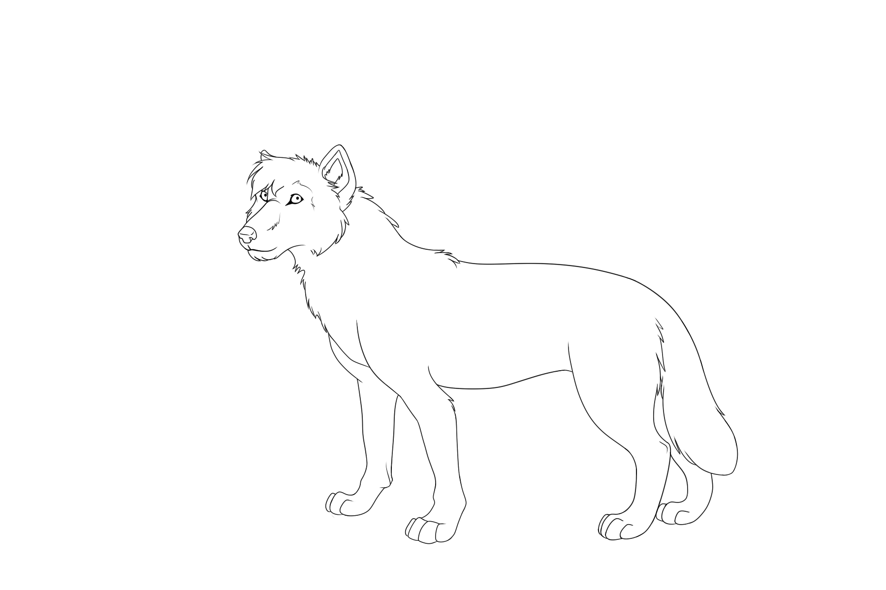 Free Wolf Lineart