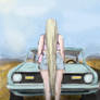 'The Hitchhiker', Halina Stranded with Flat Tires