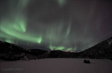 Northern Lights above Vollvatnet First of 2013 !