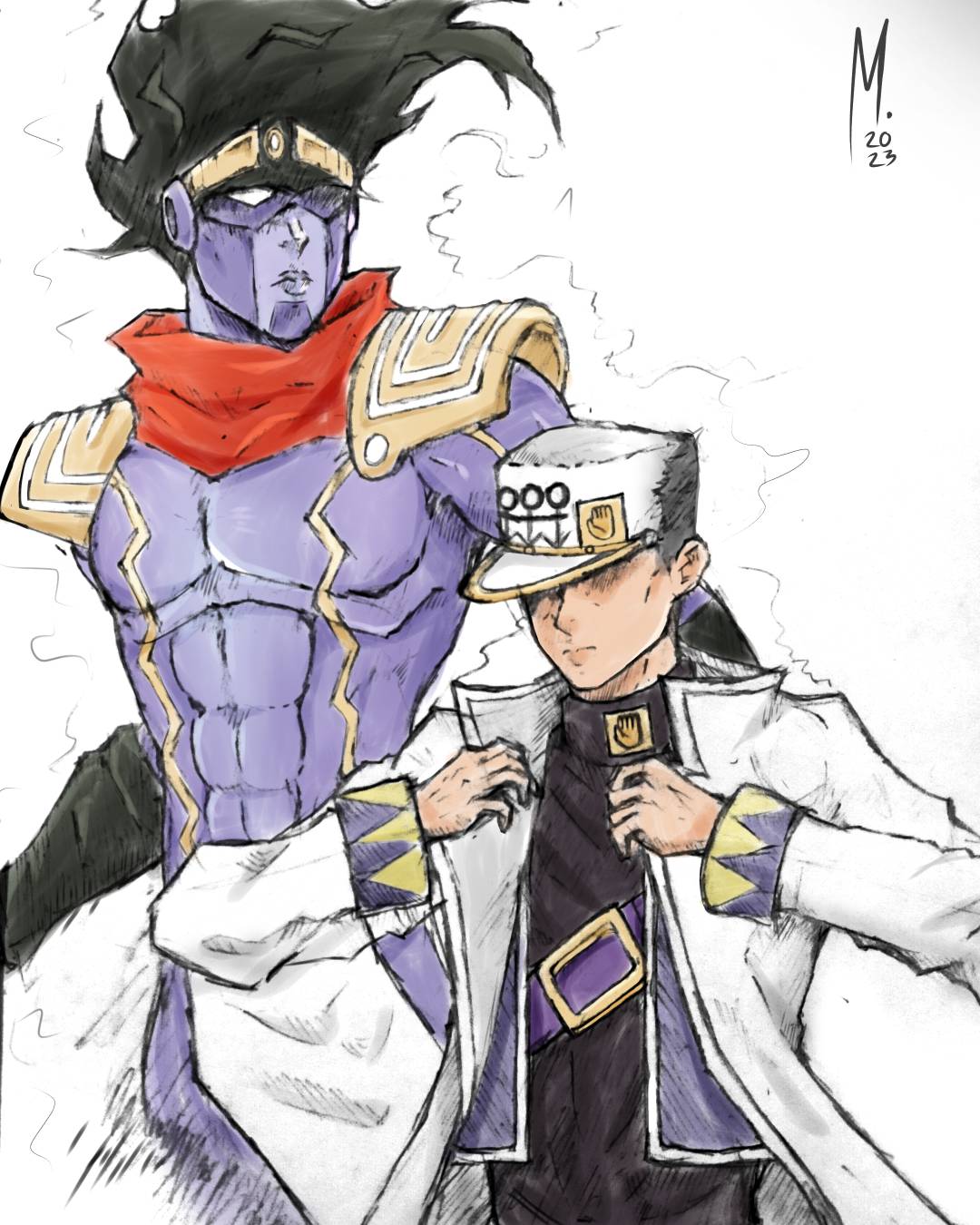 Download Jotaro With Star Platinum Jojo Manga Fanart Wallpaper