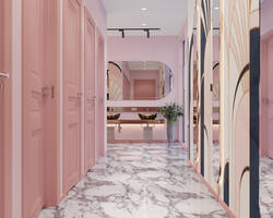 Salon Bathroom Design render in Milano Italy