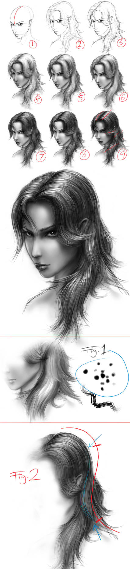hair full tutorial by dypsomaniart