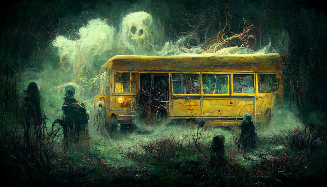 EyeCross haunted school bus 4418ee88076c4de681c by EyeCrossAI on