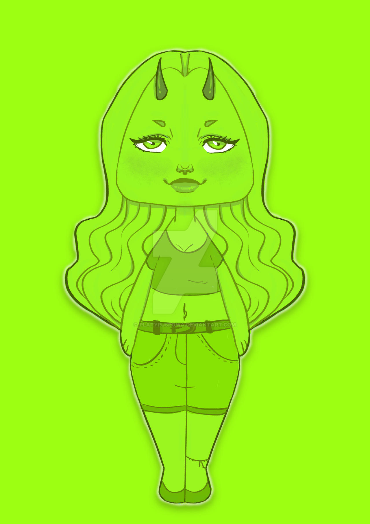 Green Color Chibi Green chibi by Platypuspowa on DeviantArt