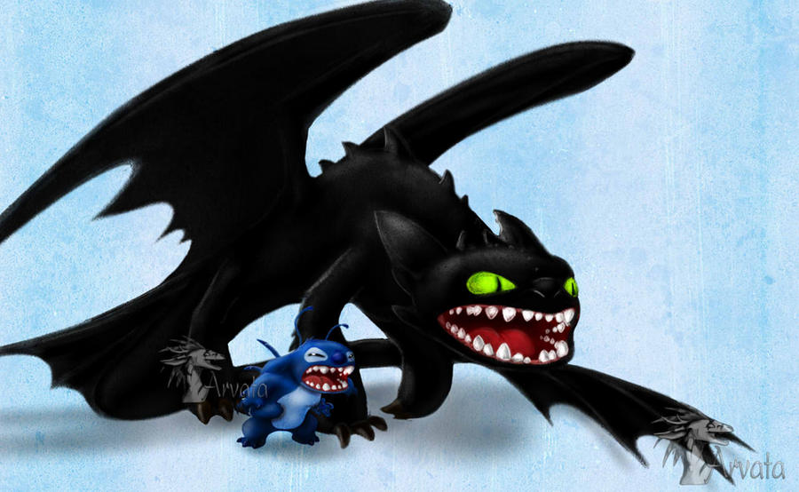 Stitch and Toothless by Arvata