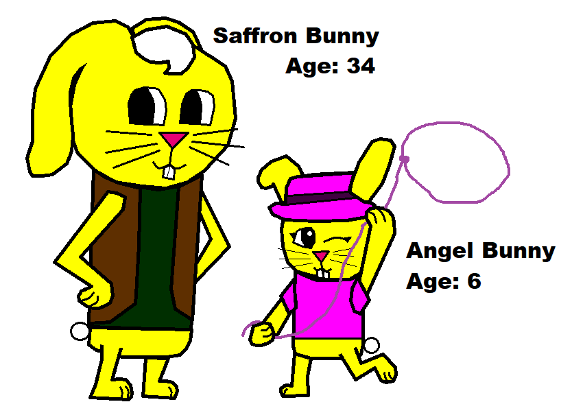 Saffron and Angel Bunny by PurpleWolfPuppy on DeviantArt