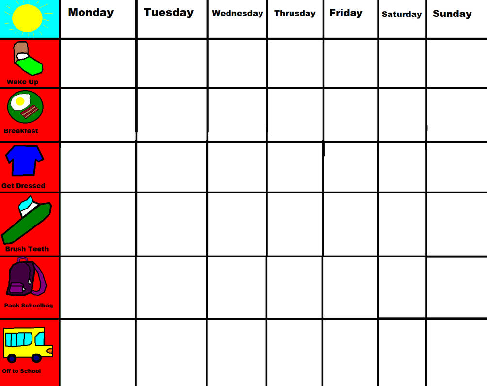 Minecraft Morning Routine Chart Morning Routine Chart by PurpleWolfPuppy on DeviantArt