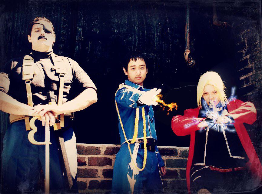 Fuhrer Bradley, Roy Mustang and Edward Elric