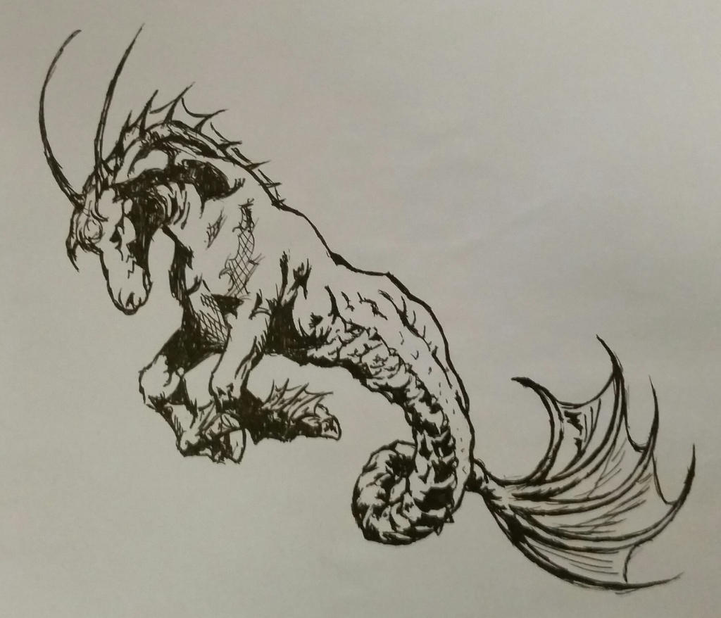 Inktober Day 2 - Hippocampi