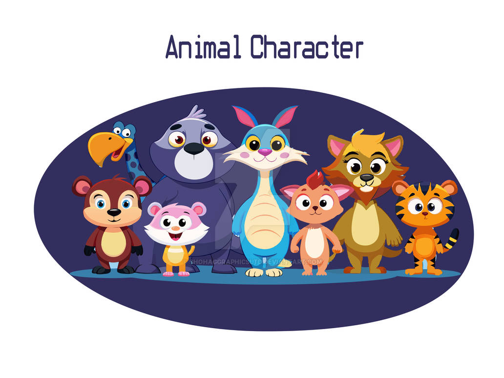 Set of animal cartoon character wildlife fauna by shohaggraphicsltd on ...