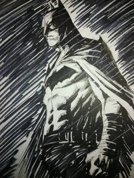 Batman in the rain