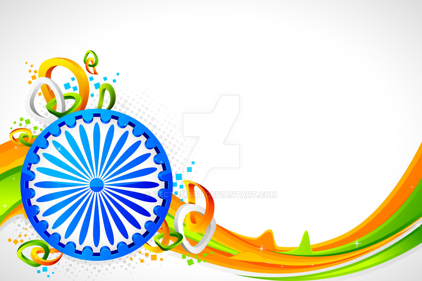Ashok Wheel on Tricolor Background by vectomart on DeviantArt