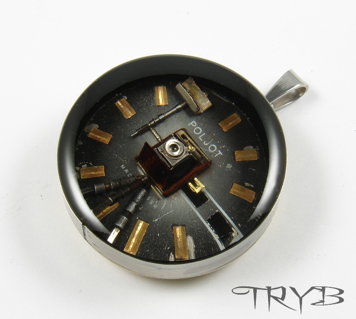 VINTAGE CAMERA PENDANT - watch parts and rosewood.