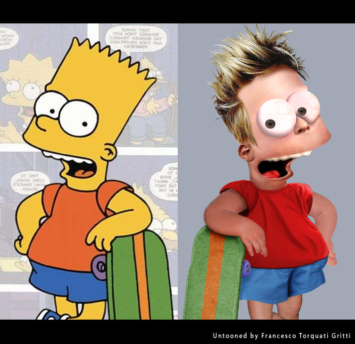 Color Inverted Bart Simpson Bart simpson Untooned by Radeon6700 on DeviantArt