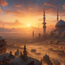 A sunset with mosque