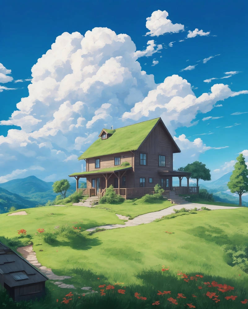 A house sitting on top of a lush green by Jafor-Ahmad on DeviantArt