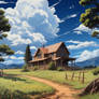 A house in the middle of a field