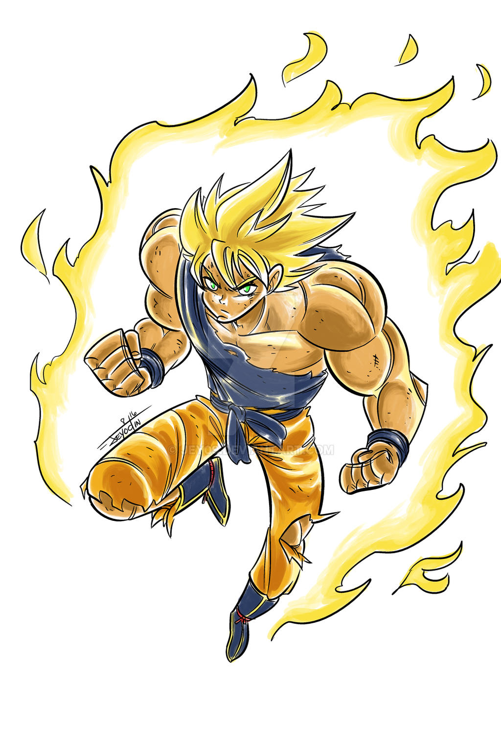 Goku Warm-up Color by Jey09 on DeviantArt
