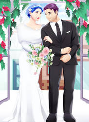 Emily and Shane's Wedding | Stardew Valley Fanart