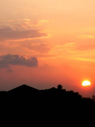 Sunset over the roof