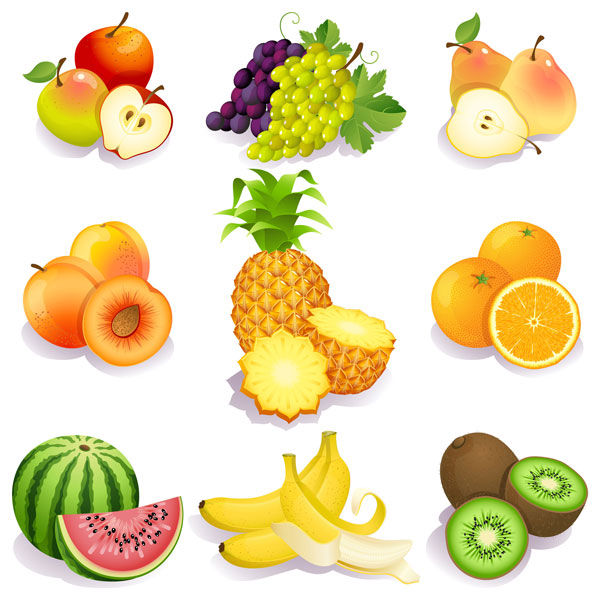 Free Fresh fruits vector icons