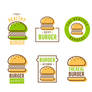 6 Green Hamburger Shop Logo Vector Material