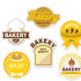 6 Golden bakery label design vector