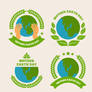 4 Creative World Earth Day Earth label vector