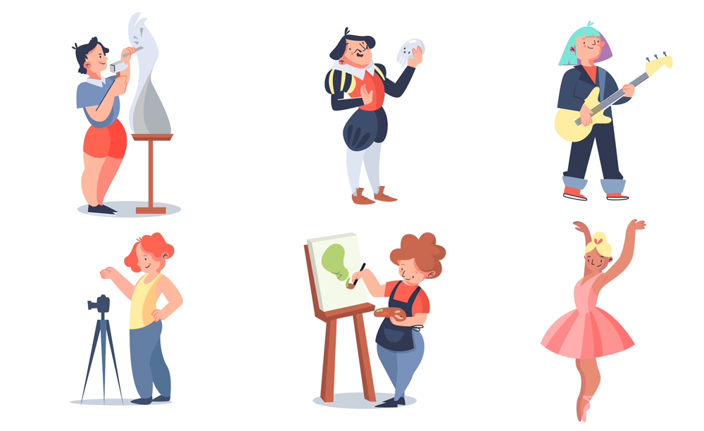 6 Creative People With Different Interests by FreeIconsdownload on ...