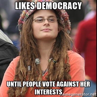 College Liberal Meme- Democracy