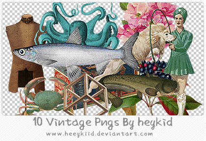 10 Vintage Pngs By heykid
