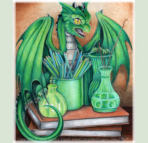 Pet Green Dragonette- Dragon Drawing Sandra Staple