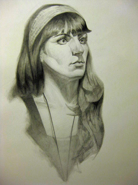 Graphite Rendering Portrait Female portrait in graphite by DrLoomDoom on DeviantArt
