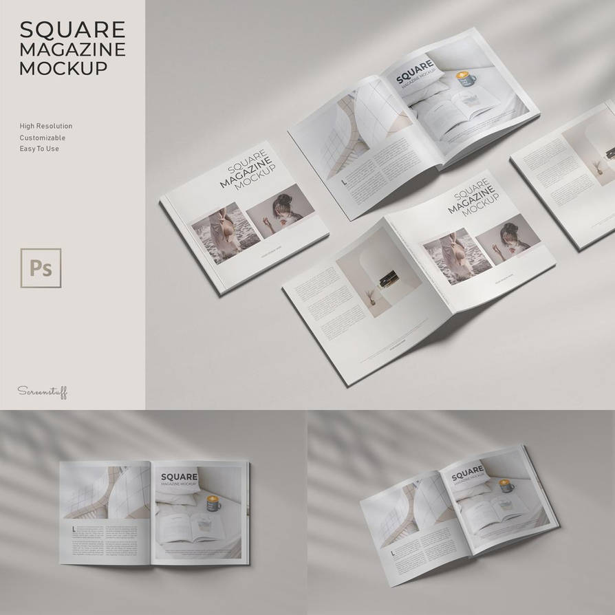 Square Brochure / Magazine Mockup by efildebarnma on DeviantArt