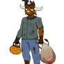 Bull in halloween costume