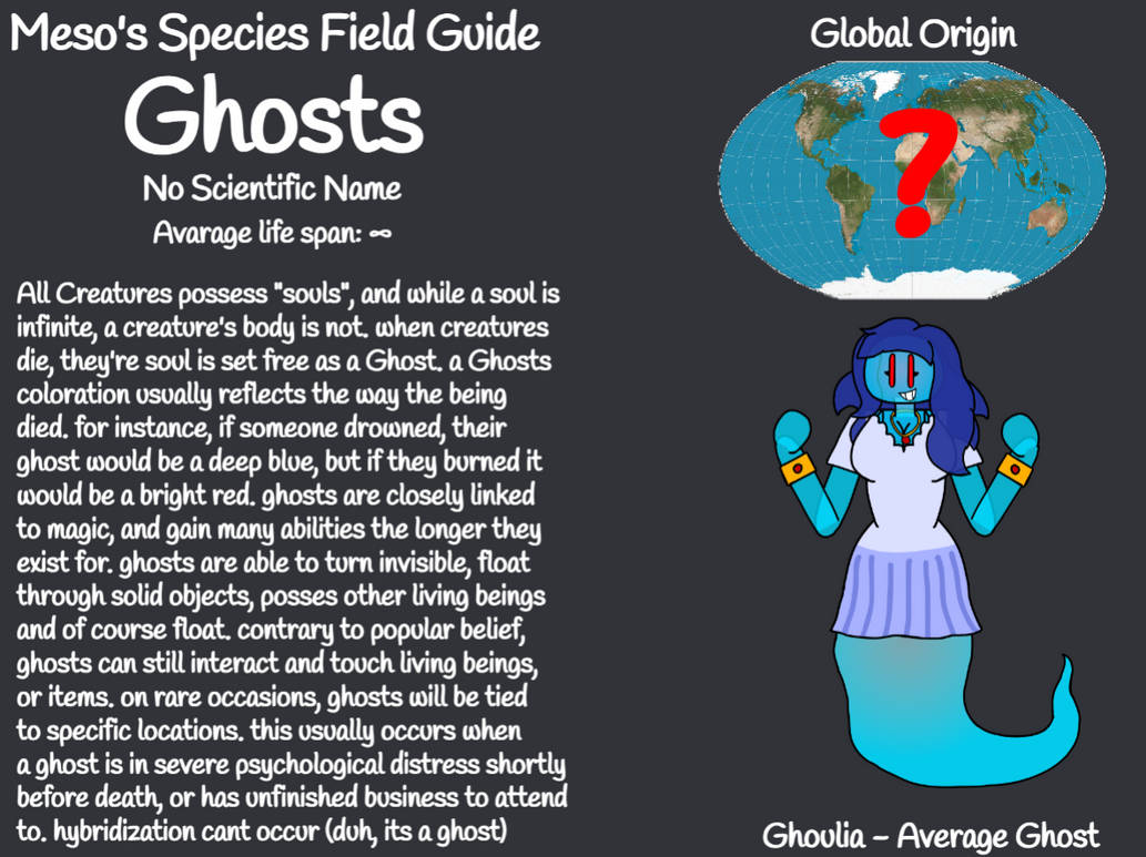 Species Field Guide - Ghosts by SecretMesoVore on DeviantArt