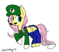 Fluttershy as Luigi -WIP-