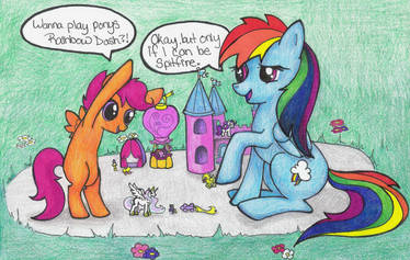 scootaloo and dash playing ponies