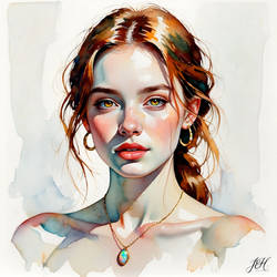 (water color) The Opal Pendant.....